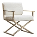 Diva Directors Chair in White Faux Fir with Gold Metal Frame - DIA3149