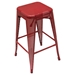 Mesh Metal Counter Height Backless Stool in Red Painted Finish - DIA3155