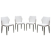Milo 4-Pack Dining Chairs in White Diamond Tufted Leatherette - DIA3157