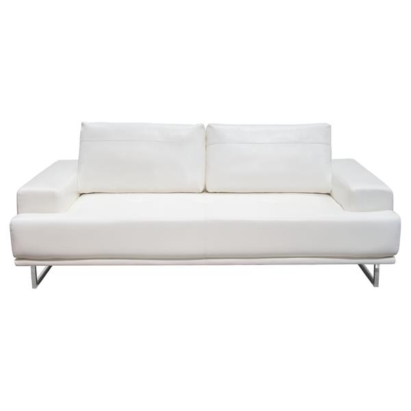 Russo Sofa with Adjustable Seat Backs in White Air Leather 