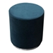 Sorbet Round Accent Ottoman in Navy Blue Velvet with Silver Metal Band Accent - DIA3172