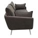 Vantage Sofa in Iron Grey Fabric with Feather Down Seating and Brushed Silver Leg - DIA3174