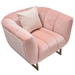 Venus Chair in Blush Pink Velvet and Gold Finished Metal Base - DIA3177
