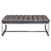 Bardot Large Bench Ottoman with Padded Seat in Elephant Grey Leatherette - DIA3189