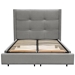 Beverly Queen Bed with Footboard Storage Unit and Grey Fabric Accent Wings - DIA3191