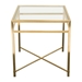 Croft Rectangular End Table with Clear Glass Top and Brushed Gold Base - DIA3193