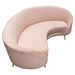 Celine Curved Sofa with Contoured Back in Blush Pink Velvet and Gold Metal Legs - DIA3206