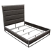 Empire Queen Bed in Weathered Grey with Hand brushed Silver Metal Frame - DIA3209