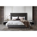 Empire Eastern King Bed in Weathered Grey with Hand brushed Silver Metal Frame - DIA3210