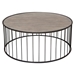 Gibson 38-Inch Round Cocktail Table with Grey Oak Finished Top and Metal Base - DIA3211