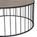 Gibson 38-Inch Round Cocktail Table with Grey Oak Finished Top and Metal Base - DIA3211
