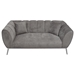 Jade Loveseat in Plush Grey Fabric with Silver Leg and Trim - DIA3214