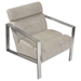 La Brea Accent Chair in Champagne Fabric with Brushed Stainless Steel Frame - DIA3215