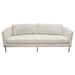 Lane Sofa in Light Cream Fabric with Gold Metal Legs - DIA3216