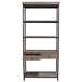 Sequoia 87-Inch 2-Drawered Shelf Unit in Grey Oak Finish with Iron Frame - DIA3223