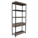 Sequoia 87-Inch 2-Drawered Shelf Unit in Grey Oak Finish with Iron Frame - DIA3223