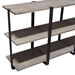 Sherman 59-Inch 3-Tiered Shelf Unit in Grey Oak Finish with Iron Supports - DIA3224