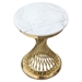 Solstice 18-Inch Round Marble Top End Table and Gold Spiral Spoked Base - DIA3226