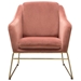 Bryce Accent Chair in Rose Velvet wrapped in Gold Metal Frame - DIA3233