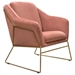 Bryce Accent Chair in Rose Velvet wrapped in Gold Metal Frame - DIA3233