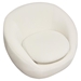 Celine Swivel Accent Chair in Light Cream Velvet with Brushed Gold Accent Band - DIA3234