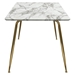 Chance Faux Marble Top Rectangular Dining Table with Brushed Gold Metal Legs - DIA3235