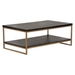 Empire Rectangular Cocktail Table in Hand Brushed Gold Metal Frame - DIA3243