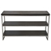 Empire 3-Tier Console Shelf in Dark Brown Veneer with Hand brushed Silver Metal Frame - DIA3248