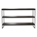 Empire 3-Tier Console Shelf in Dark Brown Veneer with Hand brushed Silver Metal Frame - DIA3248