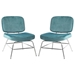 Hanna Set of Two Accent Chairs in French Blue Velvet with Chrome Legs - DIA3250