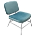 Hanna Set of Two Accent Chairs in French Blue Velvet with Chrome Legs - DIA3250
