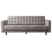 Juniper Tufted Sofa in Champagne Grey Velvet with Two Bolster Pillows - DIA3255