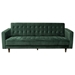 Juniper Tufted Sofa in Hunter Green Velvet with Two Bolster Pillows - DIA3257