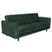 Juniper Tufted Sofa in Hunter Green Velvet with Two Bolster Pillows - DIA3257