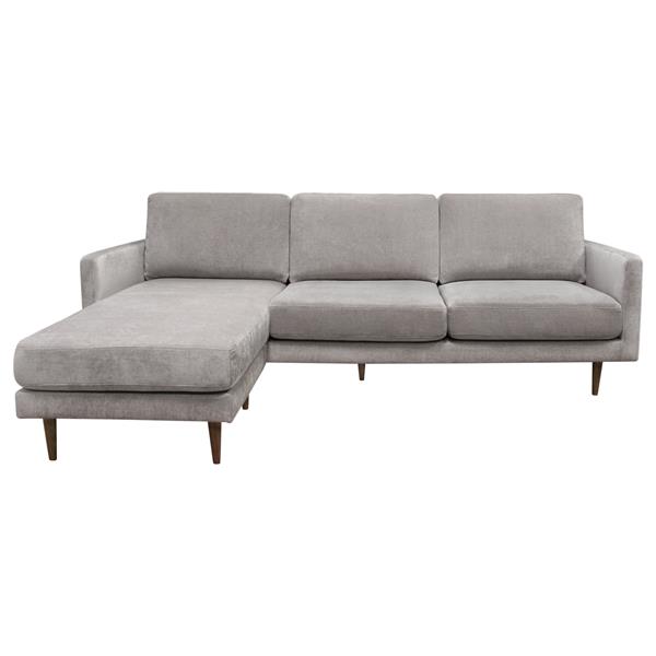 Kelsey Reversible Chaise Sectional in Grey Fabric 