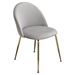 Lilly Set of Two Dining Chairs in Grey Velvet with Brushed Gold Metal Legs - DIA3260