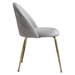 Lilly Set of Two Dining Chairs in Grey Velvet with Brushed Gold Metal Legs - DIA3260