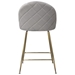 Lilly Set of Two Counter Height Chairs in Grey Velvet with Brushed Gold Metal Legs - DIA3261