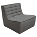 Marshall Scooped Seat Armless Chair in Grey Fabric - DIA3264
