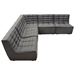 Marshall 5-Piece Corner Modular Sectional with Scooped Seat in Grey Fabric - DIA3266