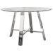 Paris 47-Inch Round Dining Table with Faux Marble Top and Chrome Base - DIA3267