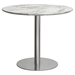 Stella 36-Inch Round Dining Table with Faux Marble Top and Brushed Silver Metal Base - DIA3271