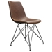 Theo Set of Four Dining Chairs in Chocolate Leatherette with Black Metal Base - DIA3272