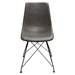 Theo Set of Four Dining Chairs in Weathered Grey Leatherette with Black Metal Base - DIA3274