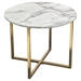 Vida 24-Inch Round End Table with Faux Marble Top and Brushed Gold Metal Frame - DIA3281