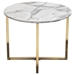 Vida 24-Inch Round End Table with Faux Marble Top and Brushed Gold Metal Frame - DIA3281
