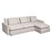 Arcadia 2-Piece Reversible Chaise Sectional with Feather Down Seating in Cream Fabric - DIA3283