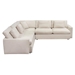 Arcadia 3-Piece Corner Sectional with Feather Down Seating in Cream Fabric - DIA3284