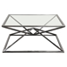 Aria Square Stainless Steel Cocktail Table with Black Finish Base and Tempered Glass Top - DIA3287