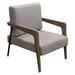 Blair Accent Chair in Grey Fabric with Curved Wood Leg Detail - DIA3291